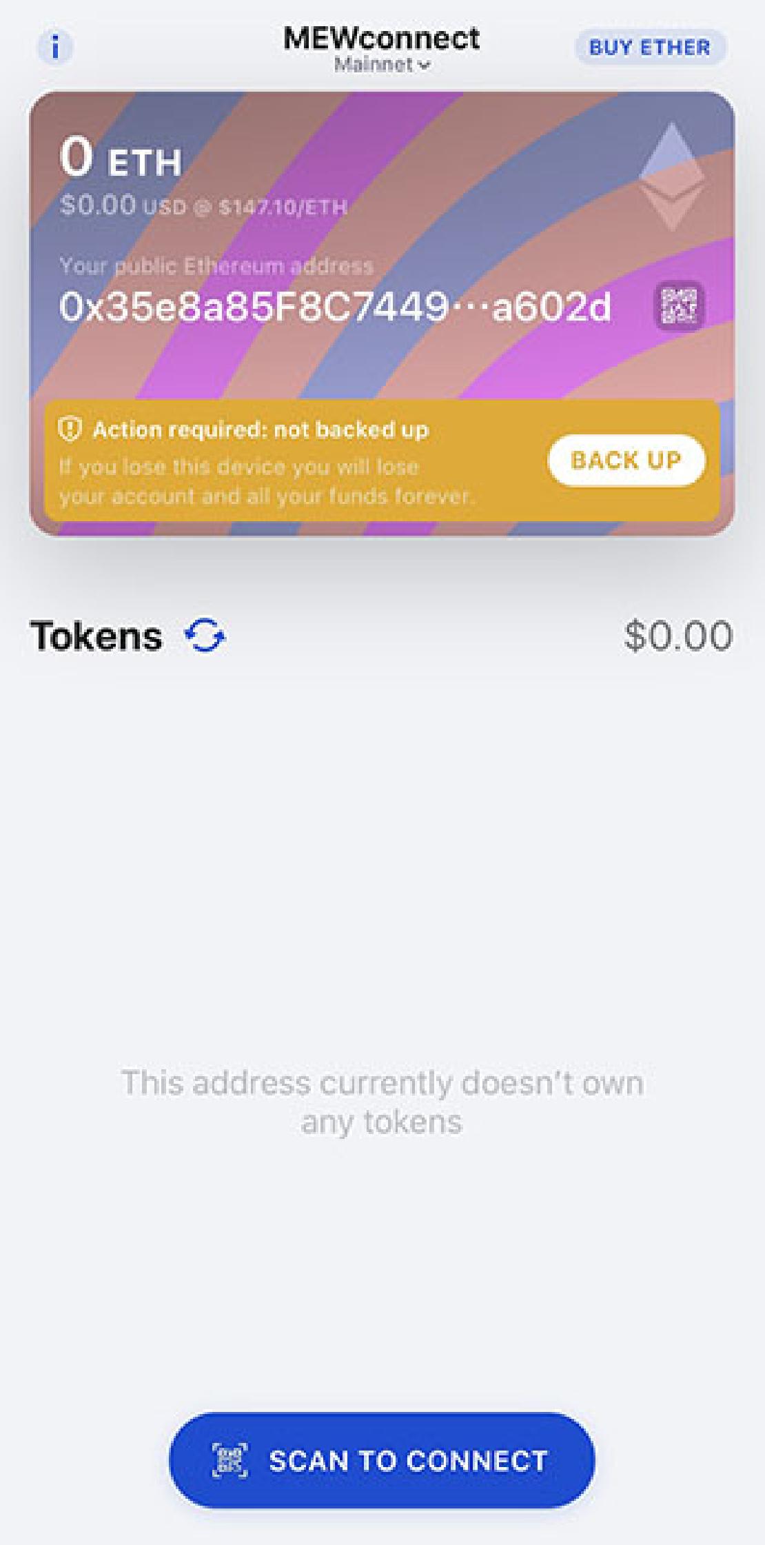 MyEtherWallet kezdőképenyője. 